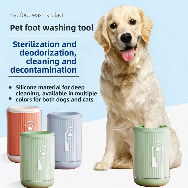 Portable Dog Paw Washer with Silicone Brush