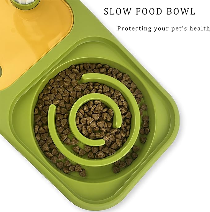 Elevated Dual Pet Bowl Set with Auto-Water Dispenser